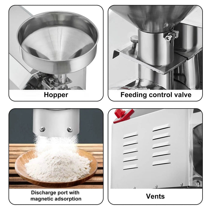 3000W Grain Grinding Mill, High-Power Food Processing Machine, Heavy-Duty Grain Grinder, DOBA-GM3000
