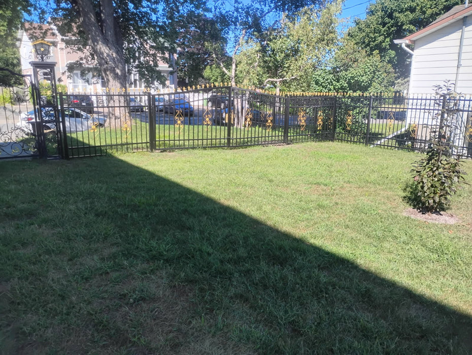 265-ft Bi-Parting Ornamental Wrought Iron Gate & Fence Panels Combo Pack, All Steel, Powder Coated, TMG-MG265P (To be Discontinued) TMG Industrial