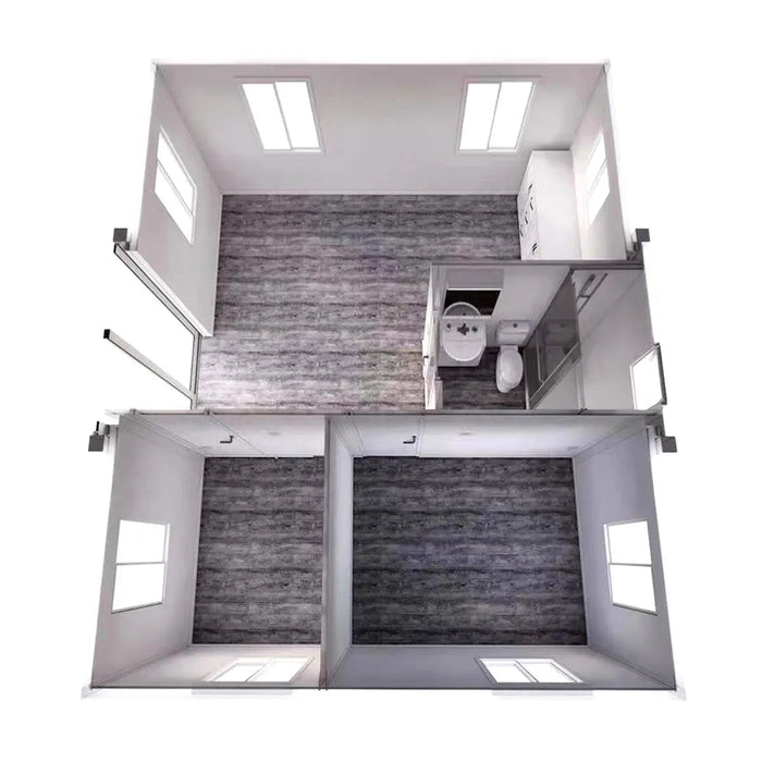 TMG Industrial 20’ Expandable Container Home, 2 Bedrooms, Living Room, Kitchen, Bathroom, 3” EPS Sandwich Panels, Plumbing Ready, TMG-SCE25