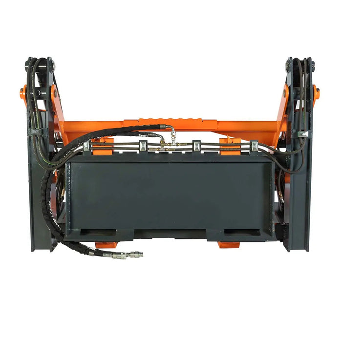 TMG Industrial 60” Four-Cylinder Pallet Fork Pipe Grapple, 6200-lb Lift Capacity, ITA Class III Forged Tines, Skid Steer Mount, TMG-SPG60