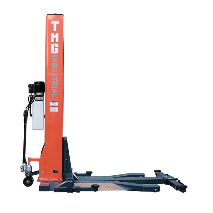 TMG-ALSP60 6000 LB Portable Single Post Auto Lift, 72'' Lifting Height, Low Profile Jack, CETL certified Pump