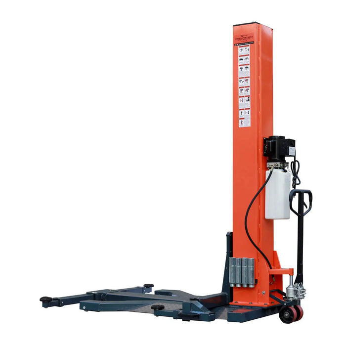 TMG-ALSP60 6000 LB Portable Single Post Auto Lift, 72'' Lifting Height, Low Profile Jack, CETL certified Pump