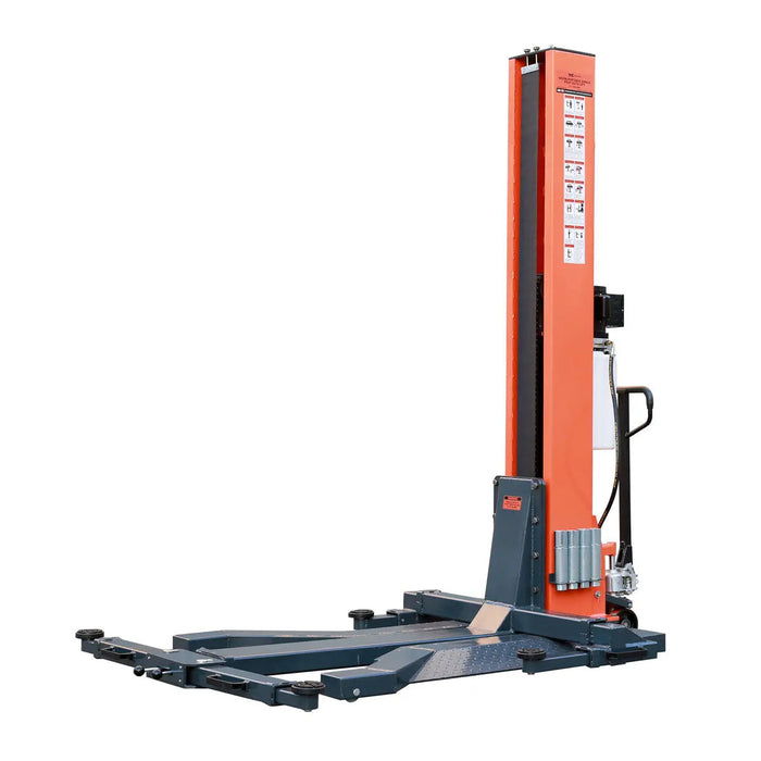 TMG-ALSP60 6000 LB Portable Single Post Auto Lift, 72'' Lifting Height, Low Profile Jack, CETL certified Pump