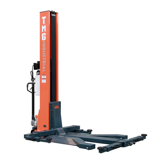 TMG-ALSP60 6000 LB Portable Single Post Auto Lift, 72'' Lifting Height, Low Profile Jack, CETL certified Pump