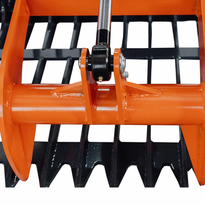 TMG Industrial 72” Skid Steer Skeleton Grapple Attachment, Universal Mount, 34” Arm Opening, 3” Tine Spacing, 2600 lb Weight Capacity, TMG-SG73